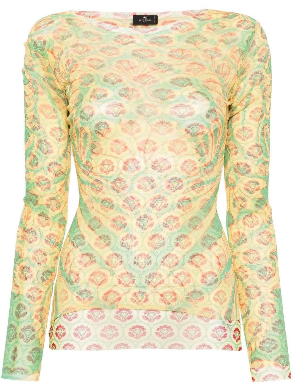Graphic-Print Mesh T-Shirt