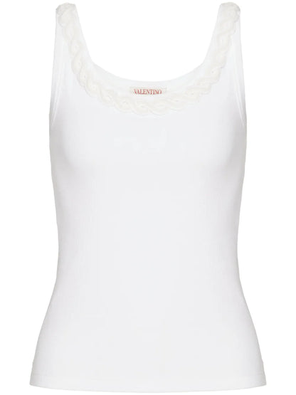 Embellished-Trim Tank Top