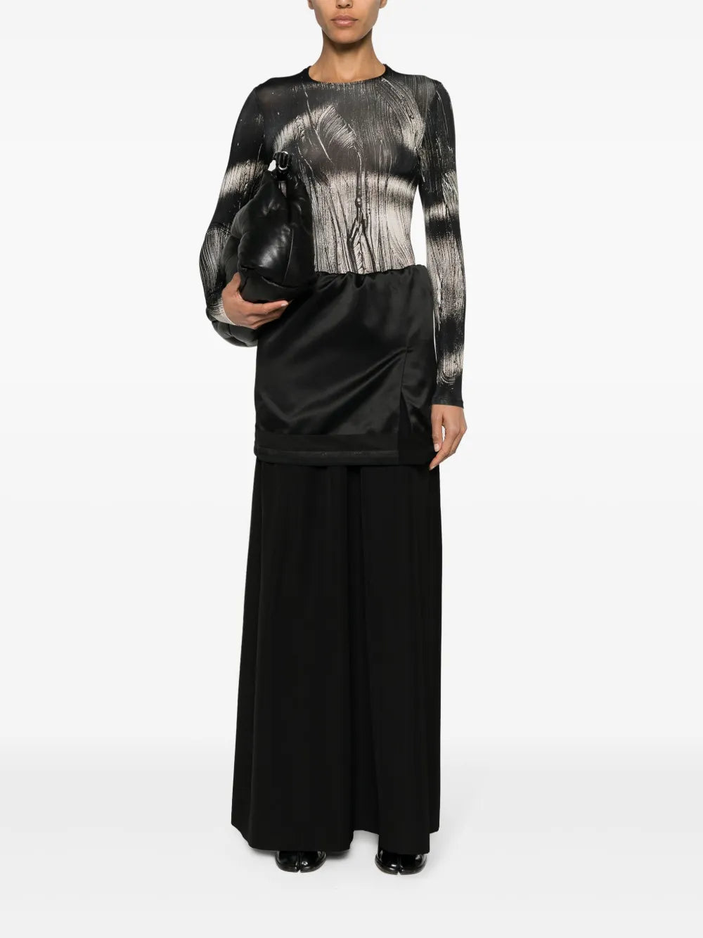 Layered Wool Maxi Skirt
