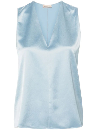 Tropeche Sleeveless Satin Blouse