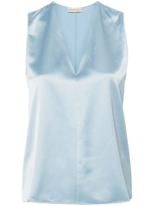 Tropeche Sleeveless Satin Blouse