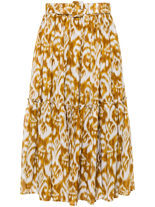 Melanie Abstract-Print Skirt