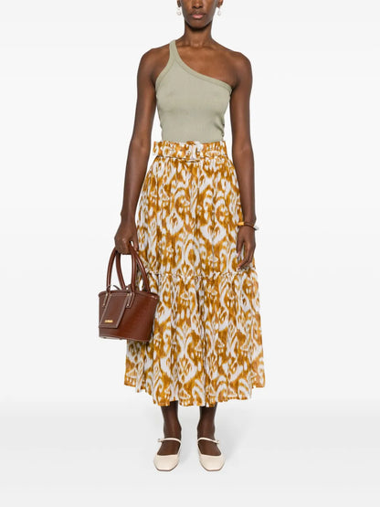 Melanie Abstract-Print Skirt