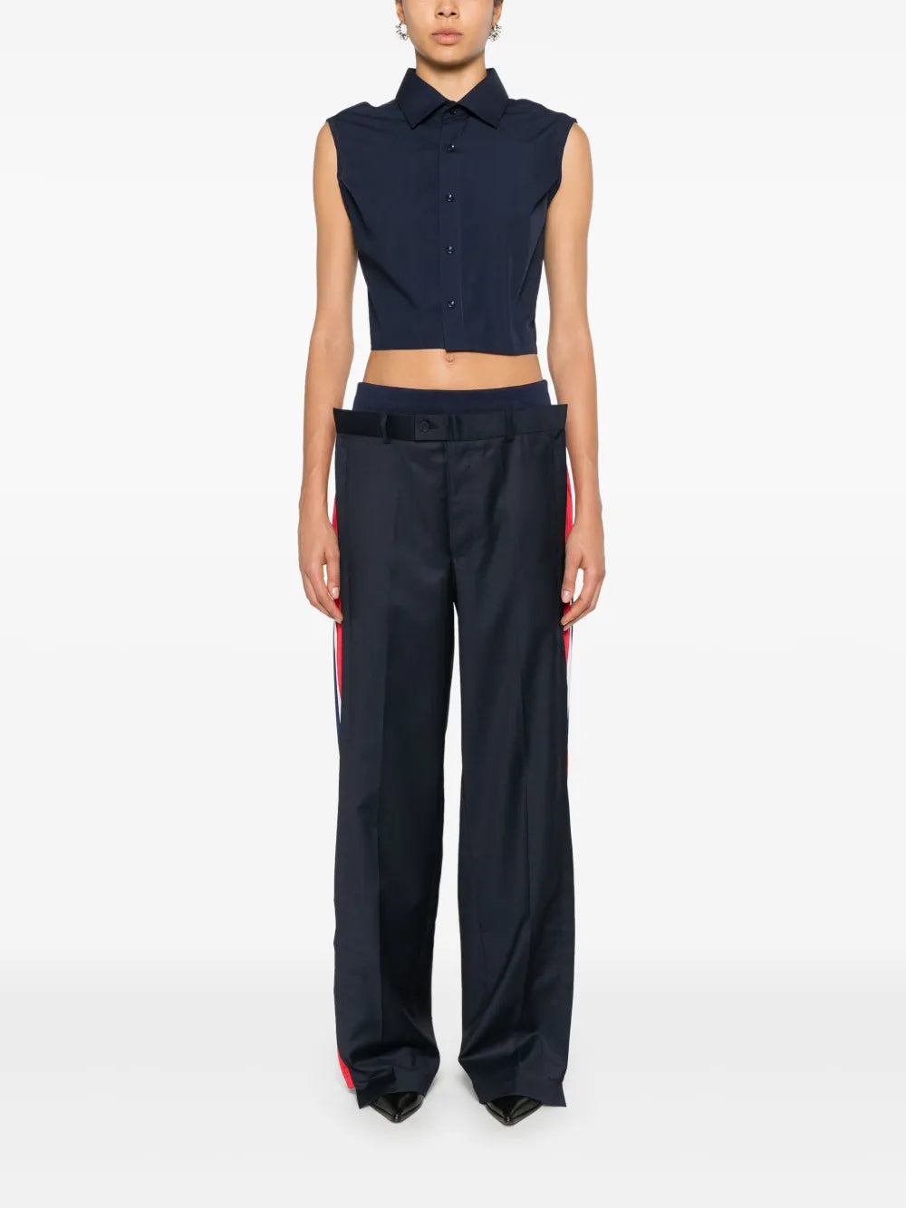 Sleeveless Open-Back Shirt