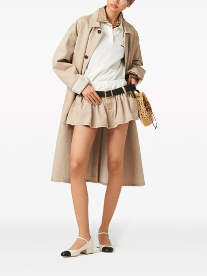 Low-Rise Denim Miniskirt