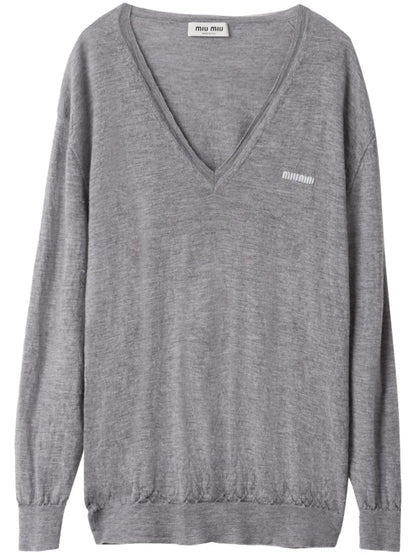 Logo-Embroidered Cashmere Jumper