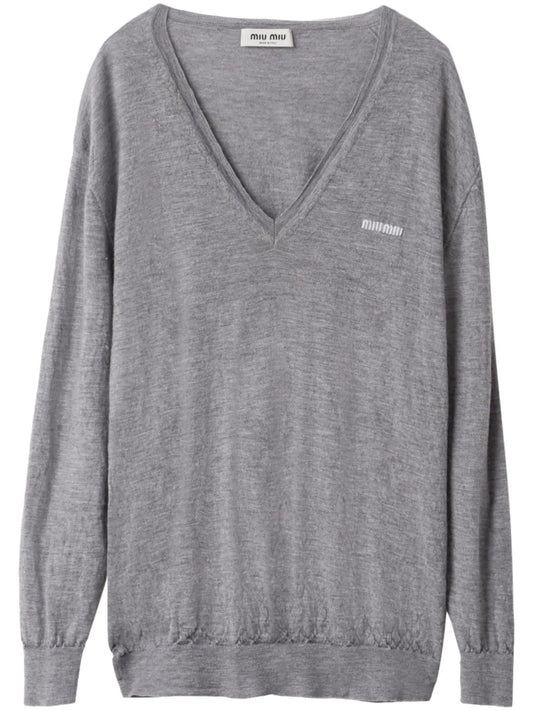Logo-Embroidered Cashmere Jumper