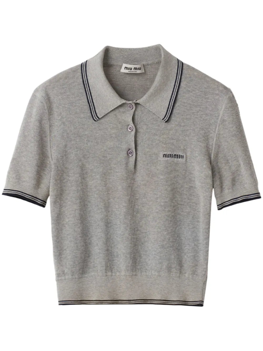 Stripe-Detail Polo Top