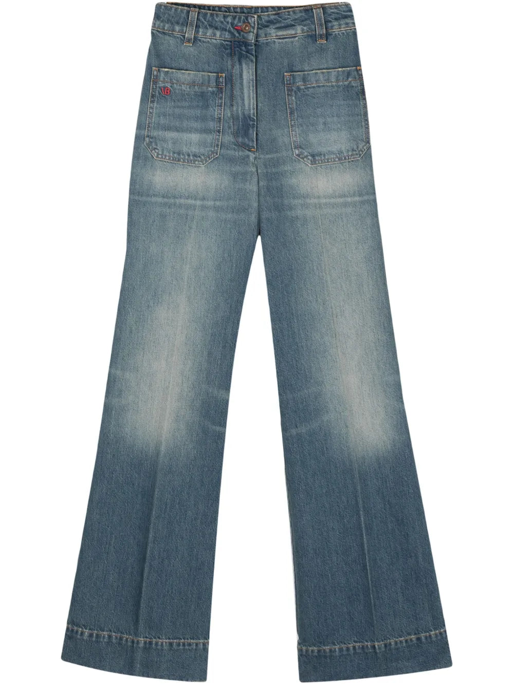 Logo-Embroidered Wide Jeans