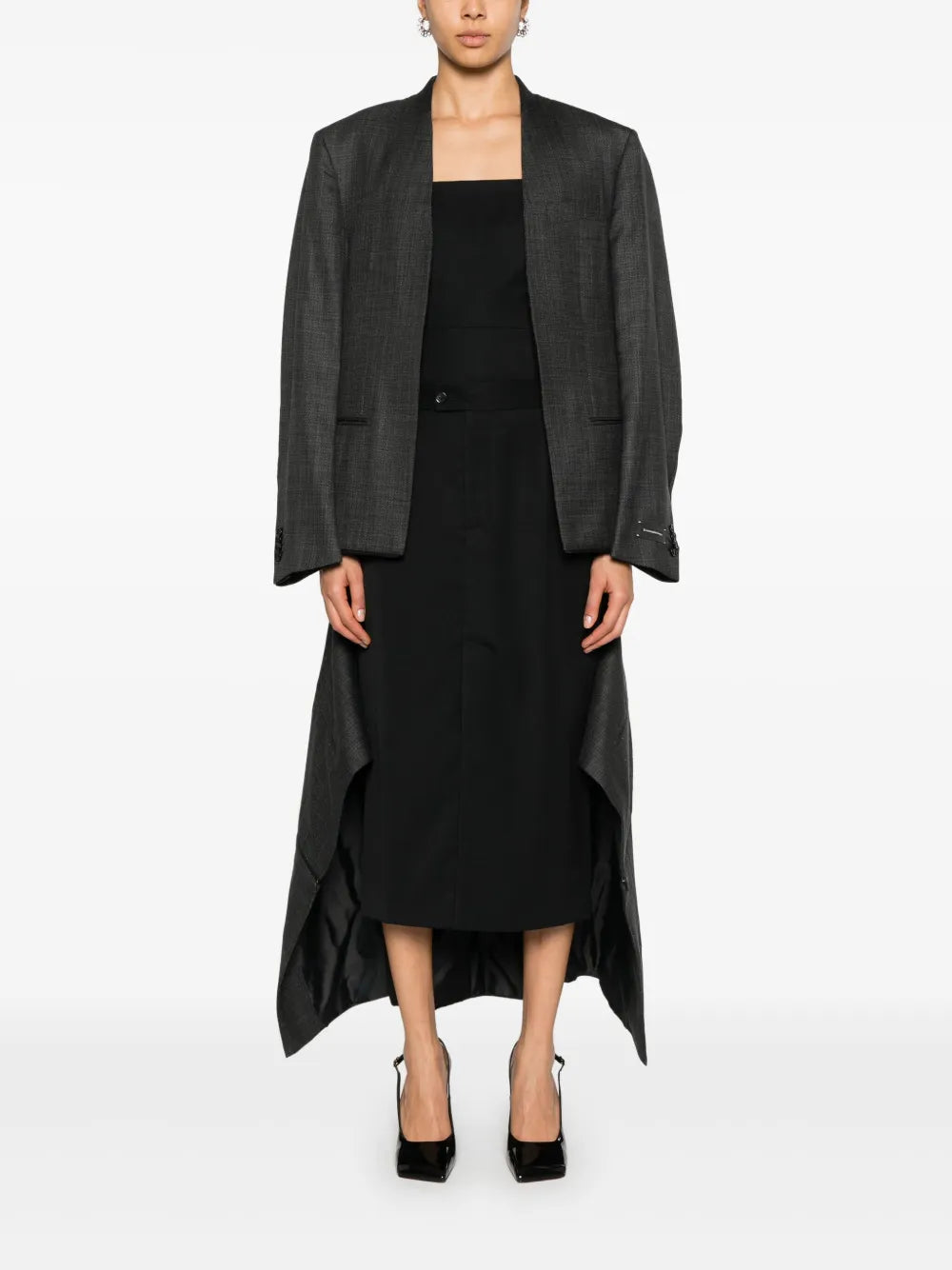 Waist-Tabs Pencil Skirt