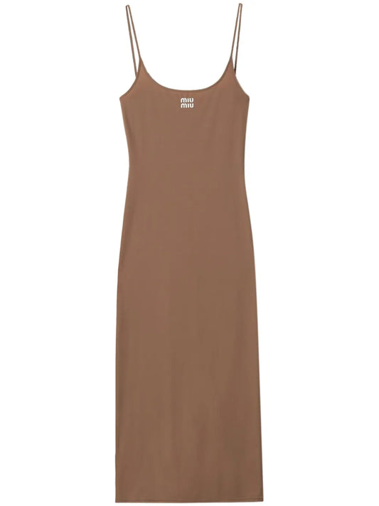Logo-Print Jersey Midi Dress