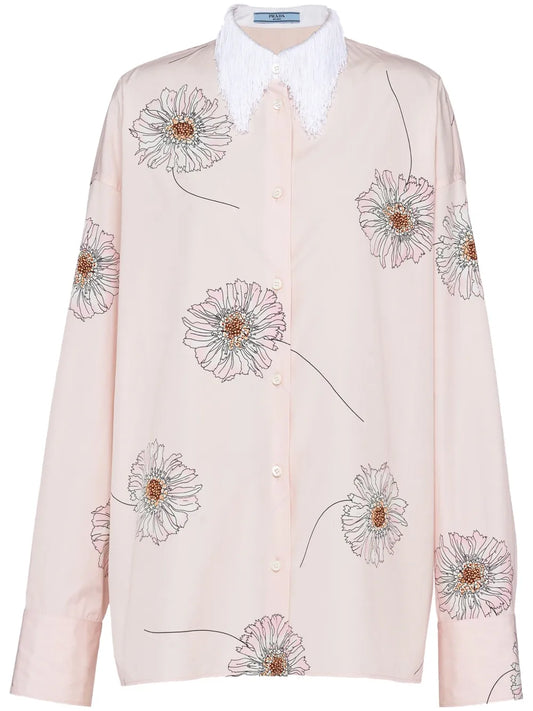 Gerbera-Print Cotton Shirt