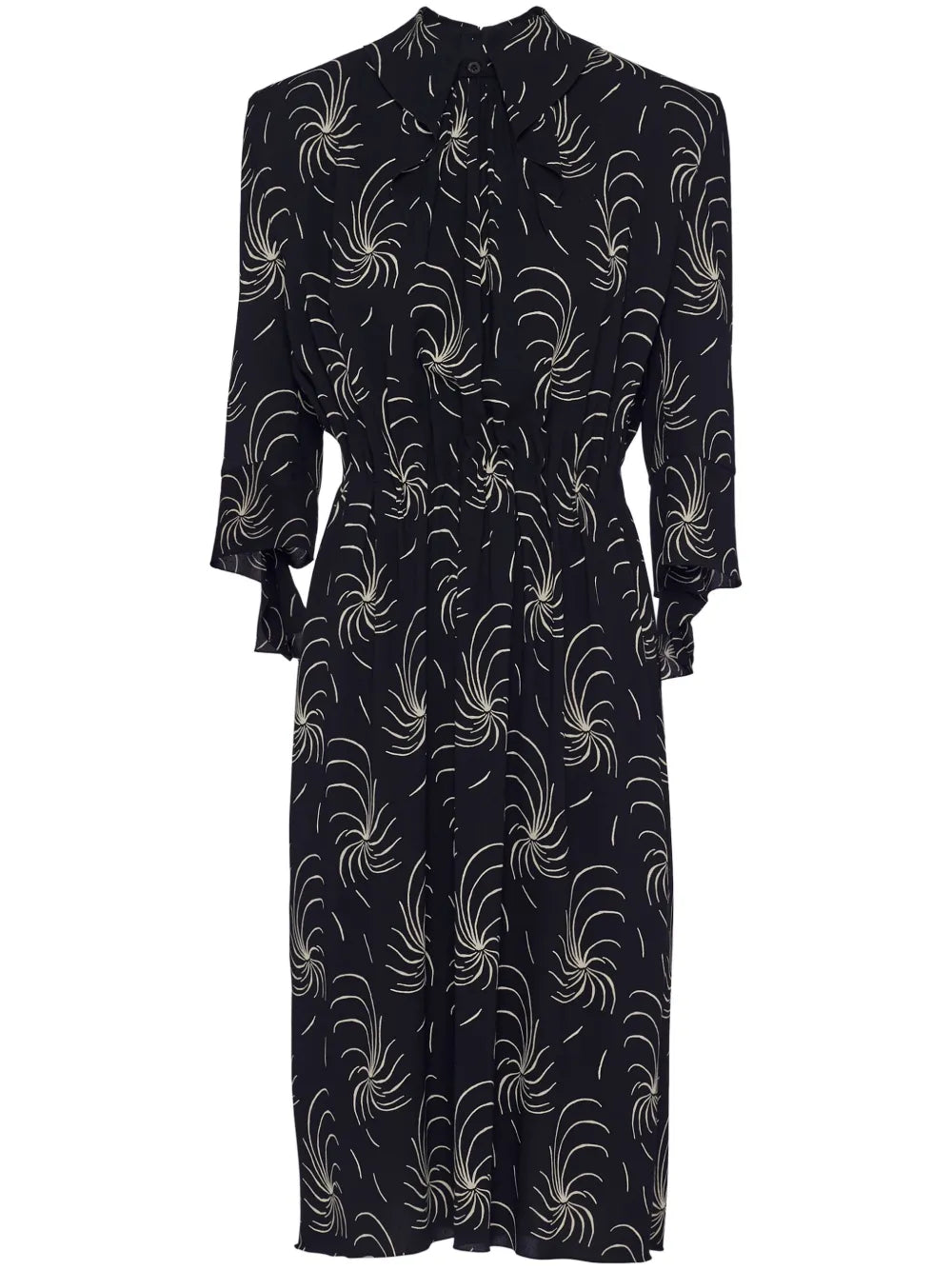 Graphic-Print Crepe Shirtdress