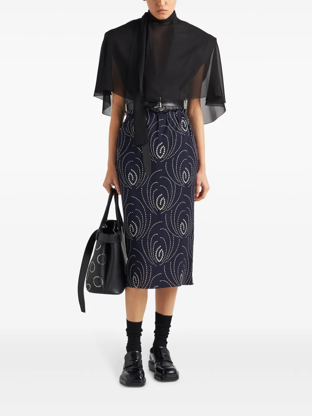 Geometric-Print Pencil Skirt
