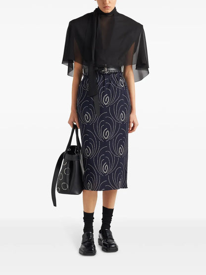 Geometric-Print Pencil Skirt
