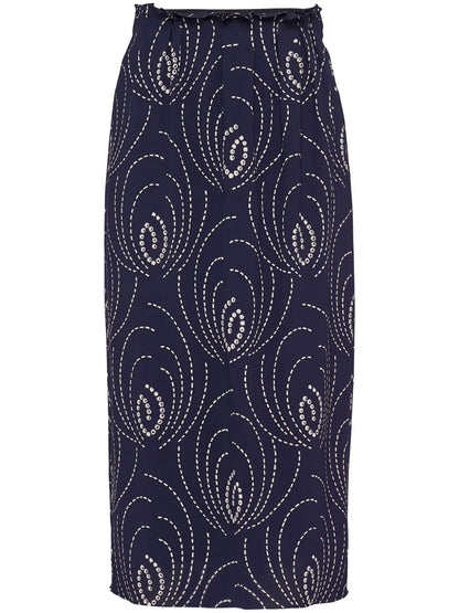 Geometric-Print Pencil Skirt