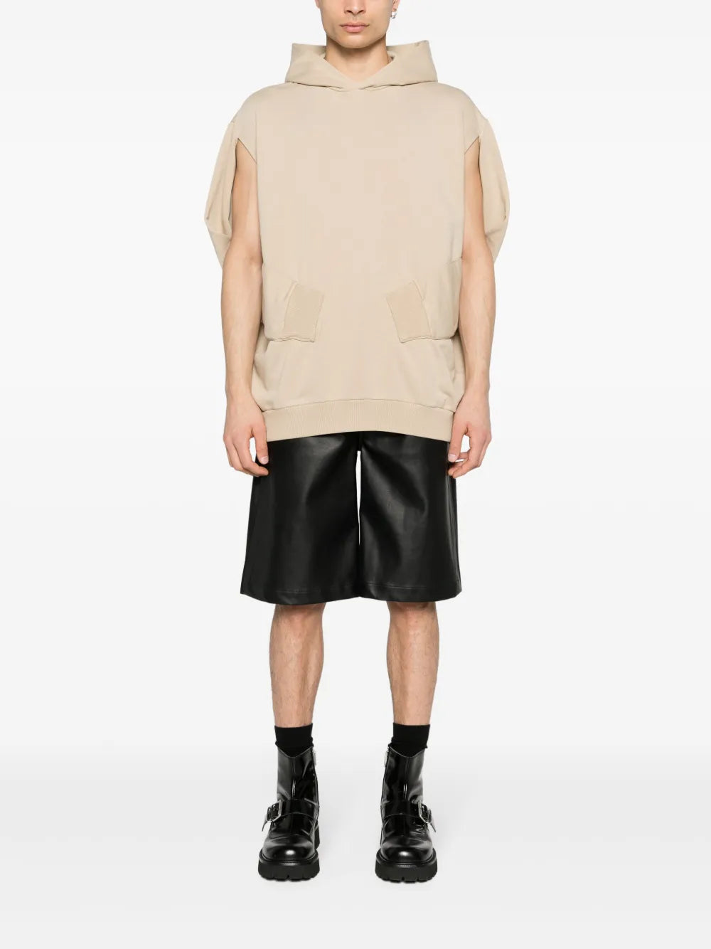 Sleeveless Cotton-Blend Hoodie