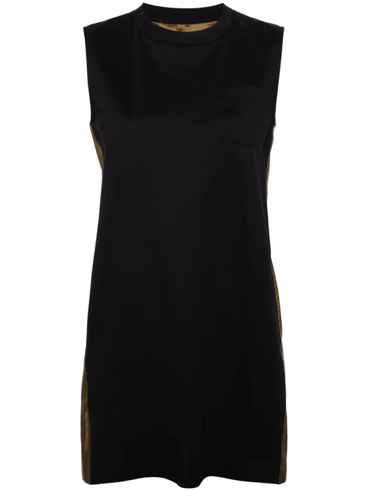 Pleat-Detail Cotton Minidress