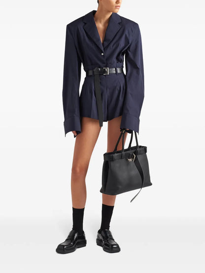 Cotton-Poplin Belted Blazer