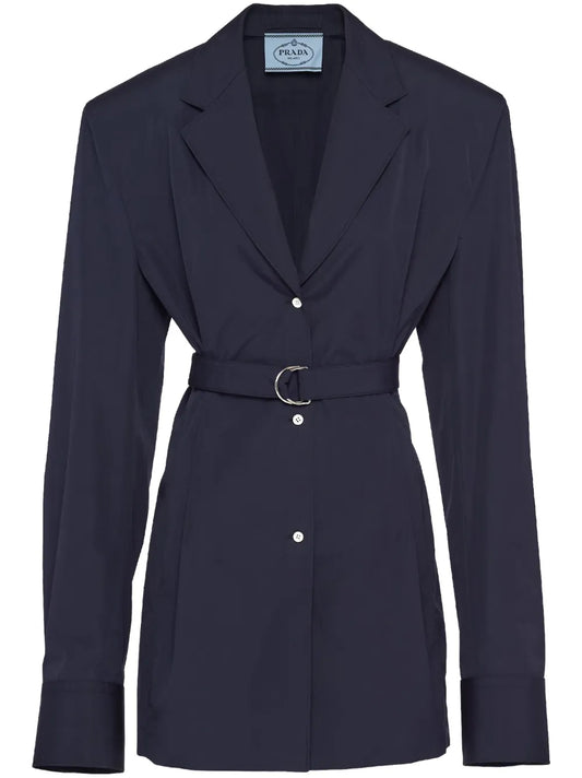 Cotton-Poplin Belted Blazer