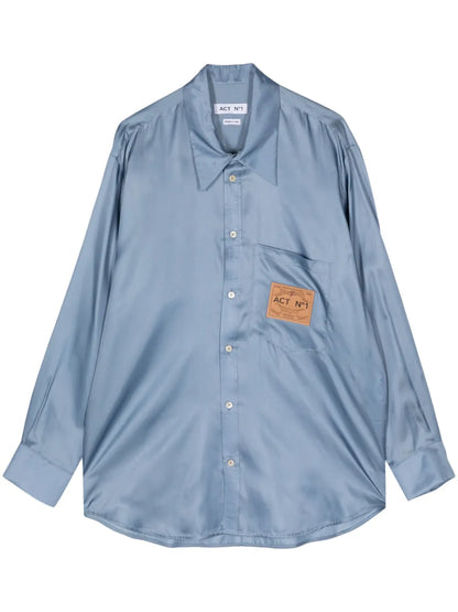 Logo-Appliqué Satin Shirt
