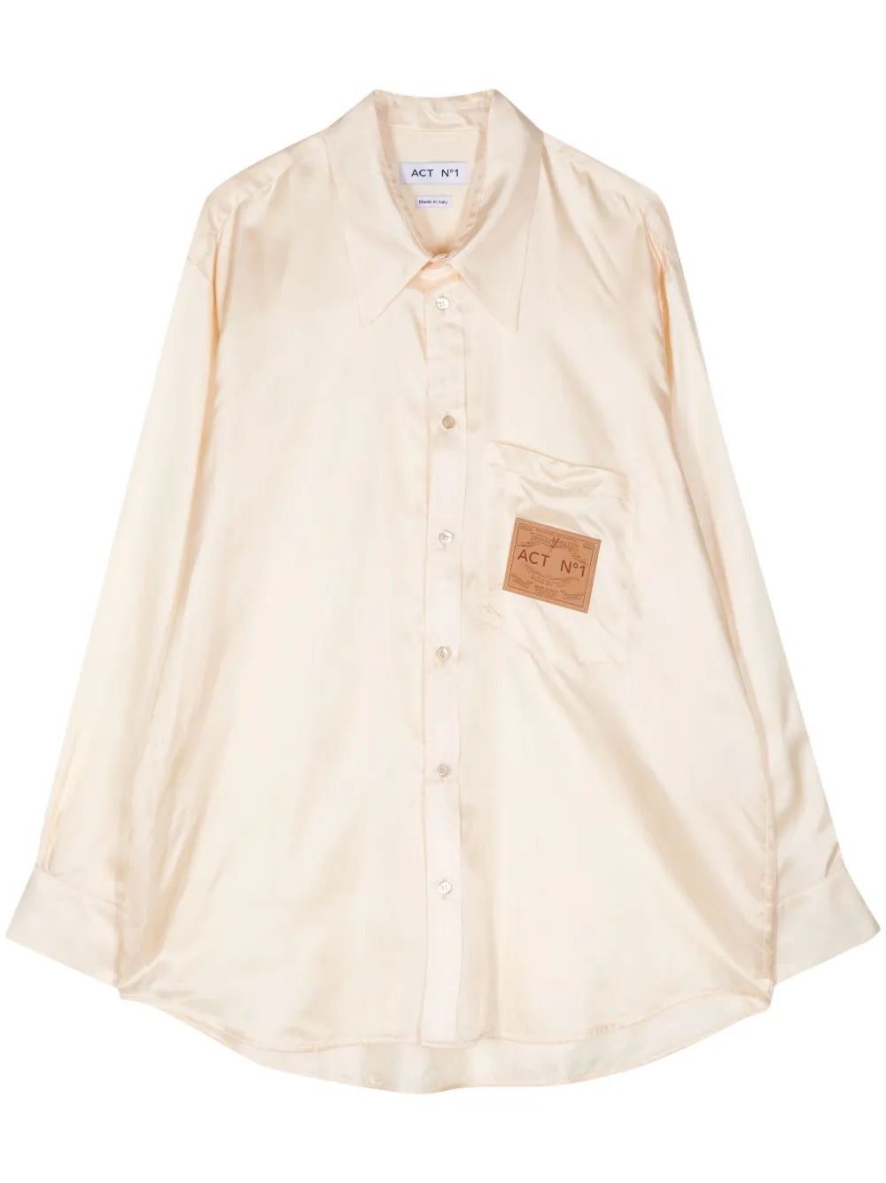 Logo-Appliqué Satin Shirt