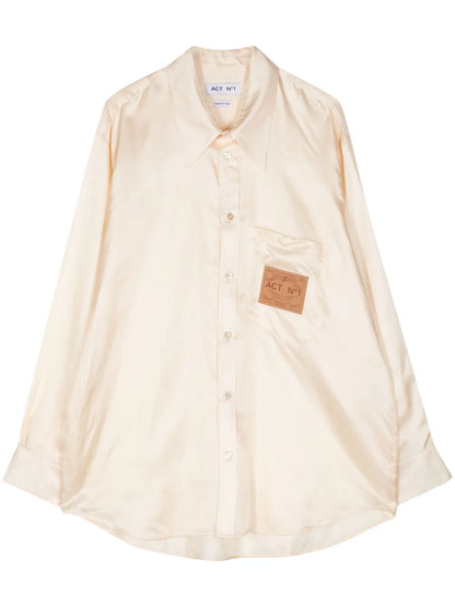 Logo-Appliqué Satin Shirt