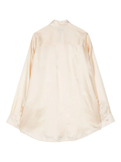 Logo-Appliqué Satin Shirt