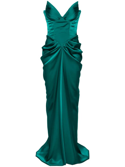 Corset-Style Satin Gown