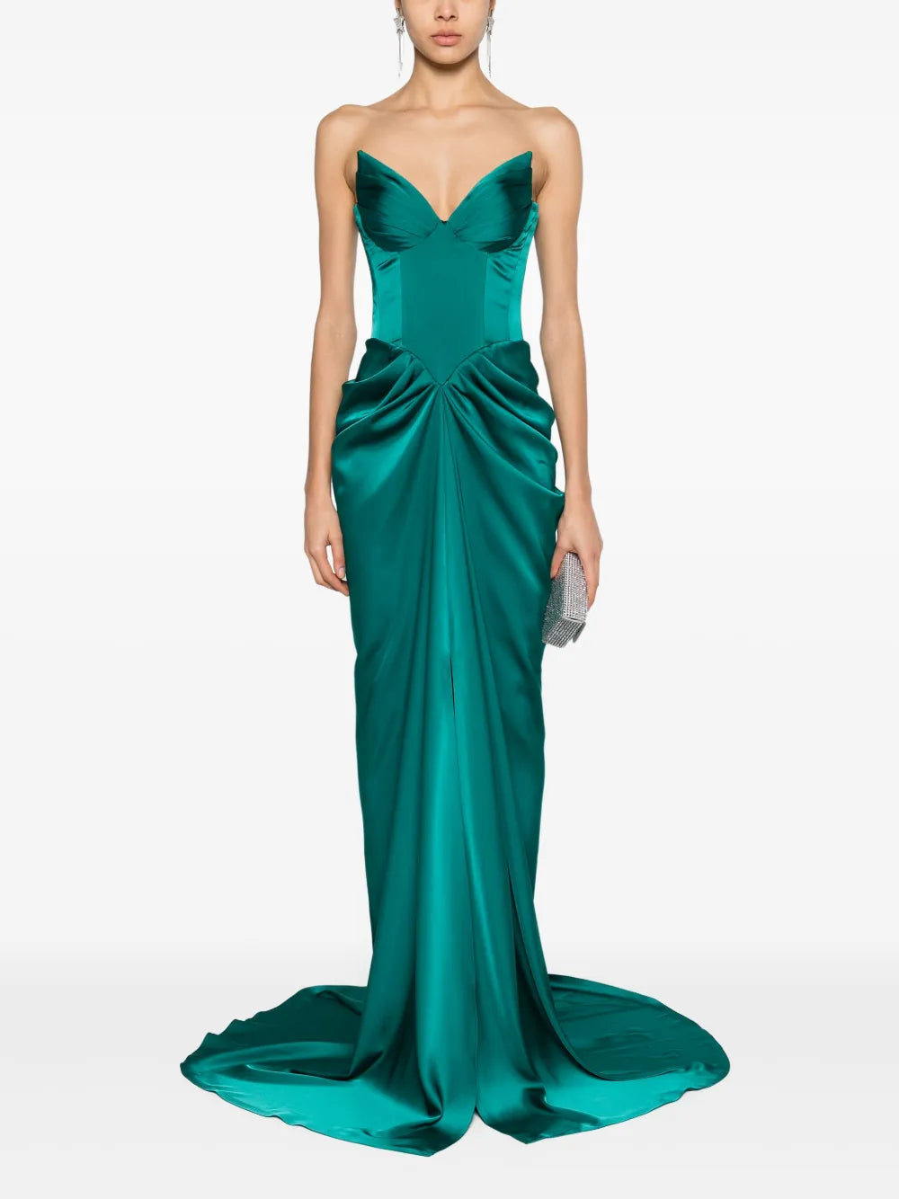 Corset-Style Satin Gown