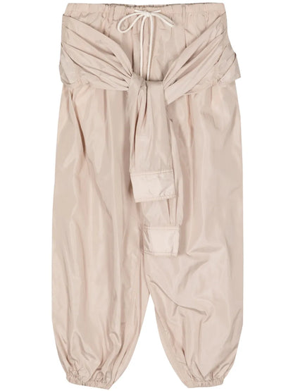 Tied-Waist Track Pants