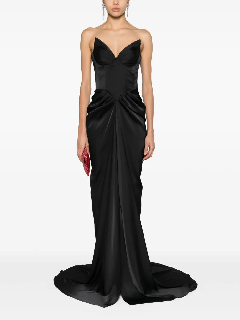 Corset-Style Satin Gown