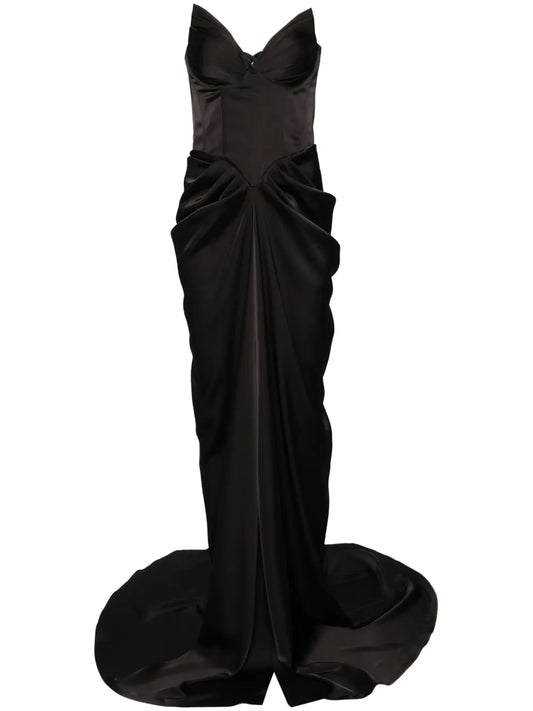 Corset-Style Satin Gown