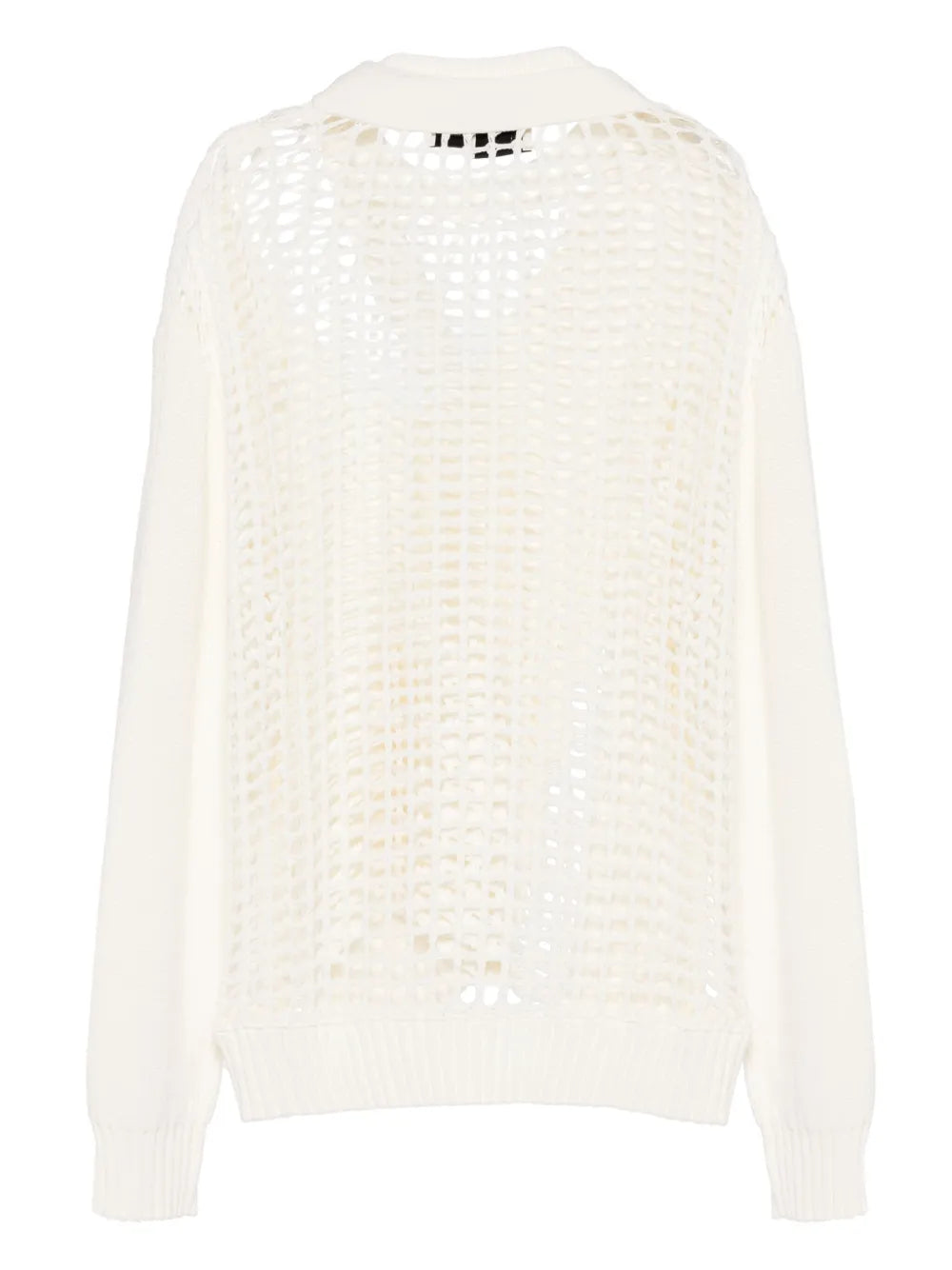Open-Knit Layered Cotton Cardigan
