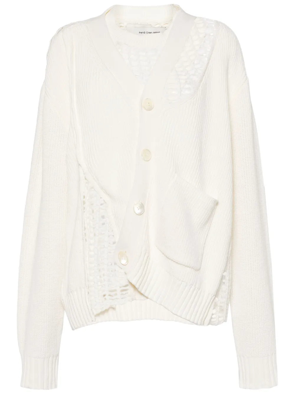 Open-Knit Layered Cotton Cardigan