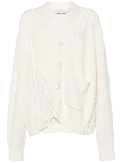 Open-Knit Layered Cotton Cardigan