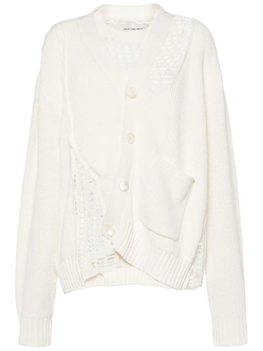 Open-Knit Layered Cotton Cardigan