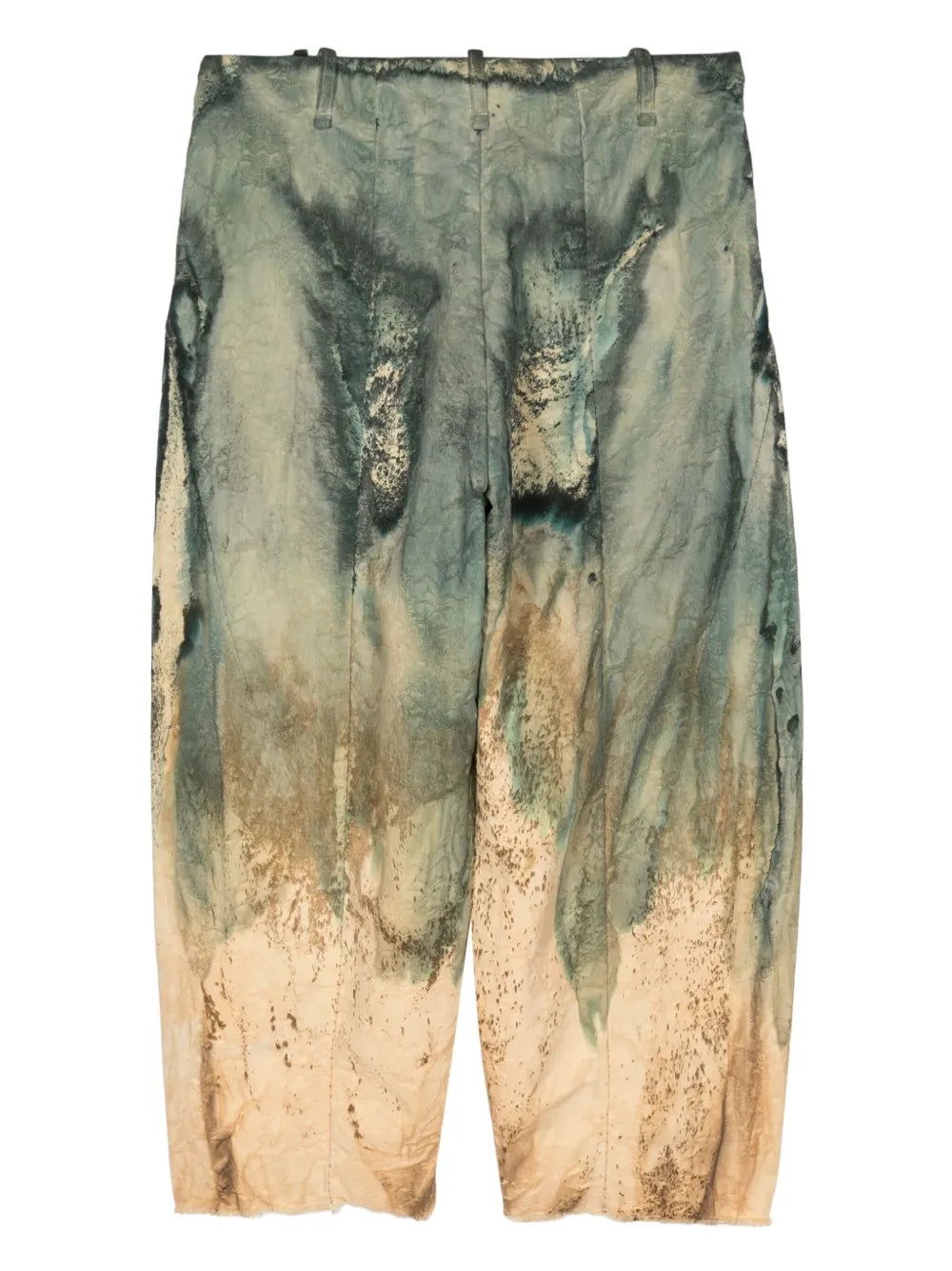 Tie-Dye Cropped Cotton Trousers