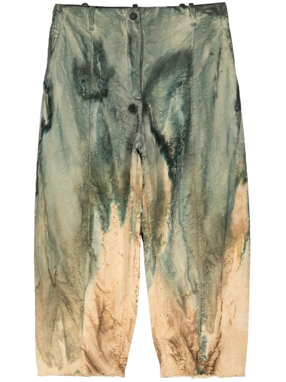 Tie-Dye Cropped Cotton Trousers