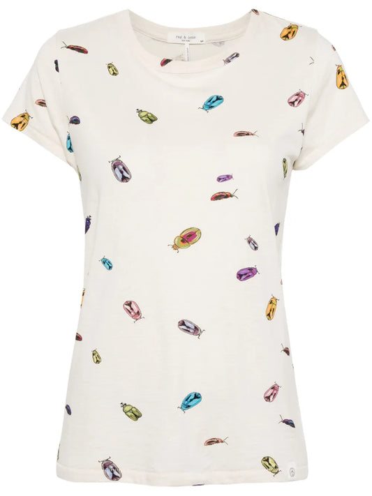 Beetle-Print Pima Cotton T-Shirt