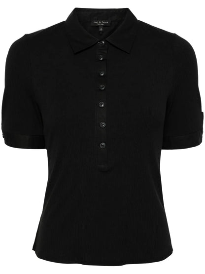 Ribbed Cotton-Modal Blend Polo Shirt