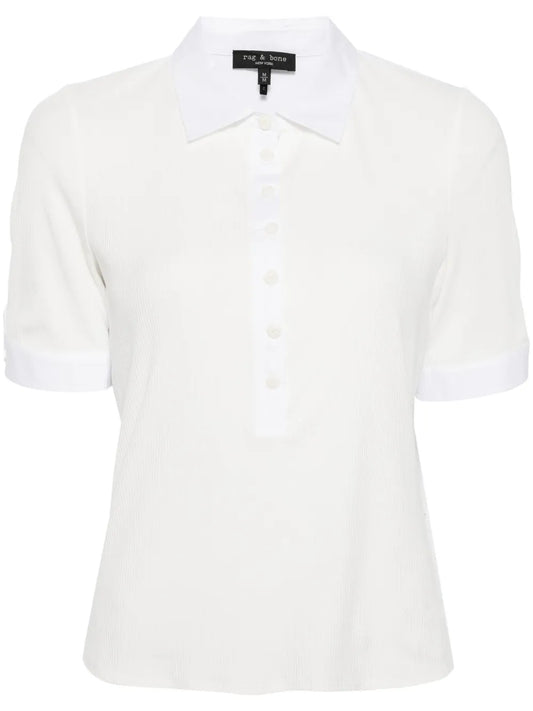 Ribbed Cotton-Modal Blend Polo Shirt