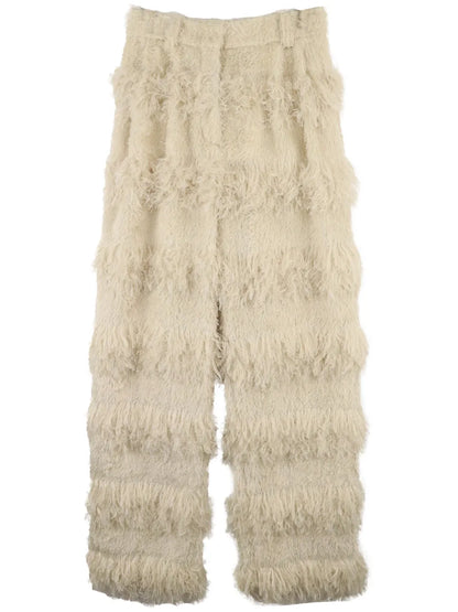 High-Rise Wide-Leg Fringde Trousers