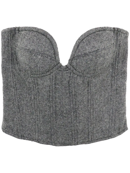 Herringbone Corset-Style Top