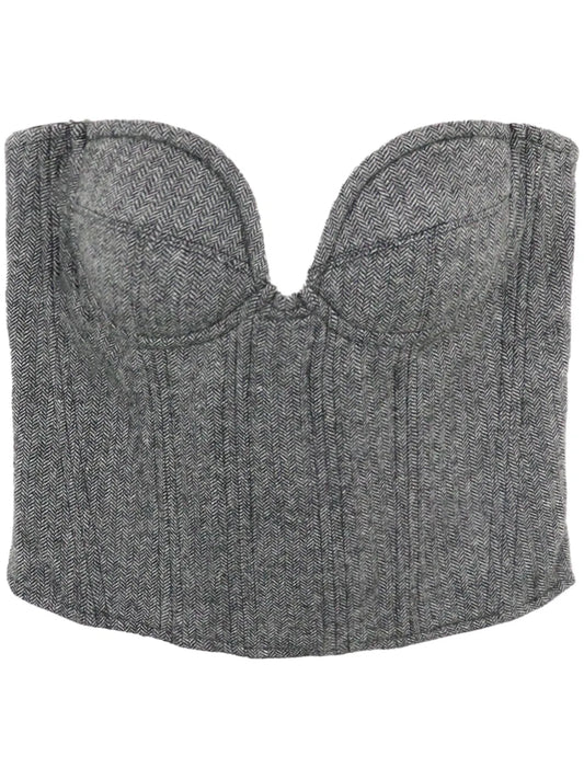 Herringbone Corset-Style Top
