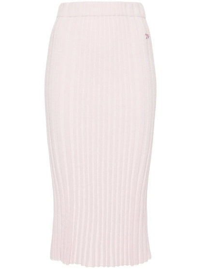 Ribbed-Knit Midi Skirt