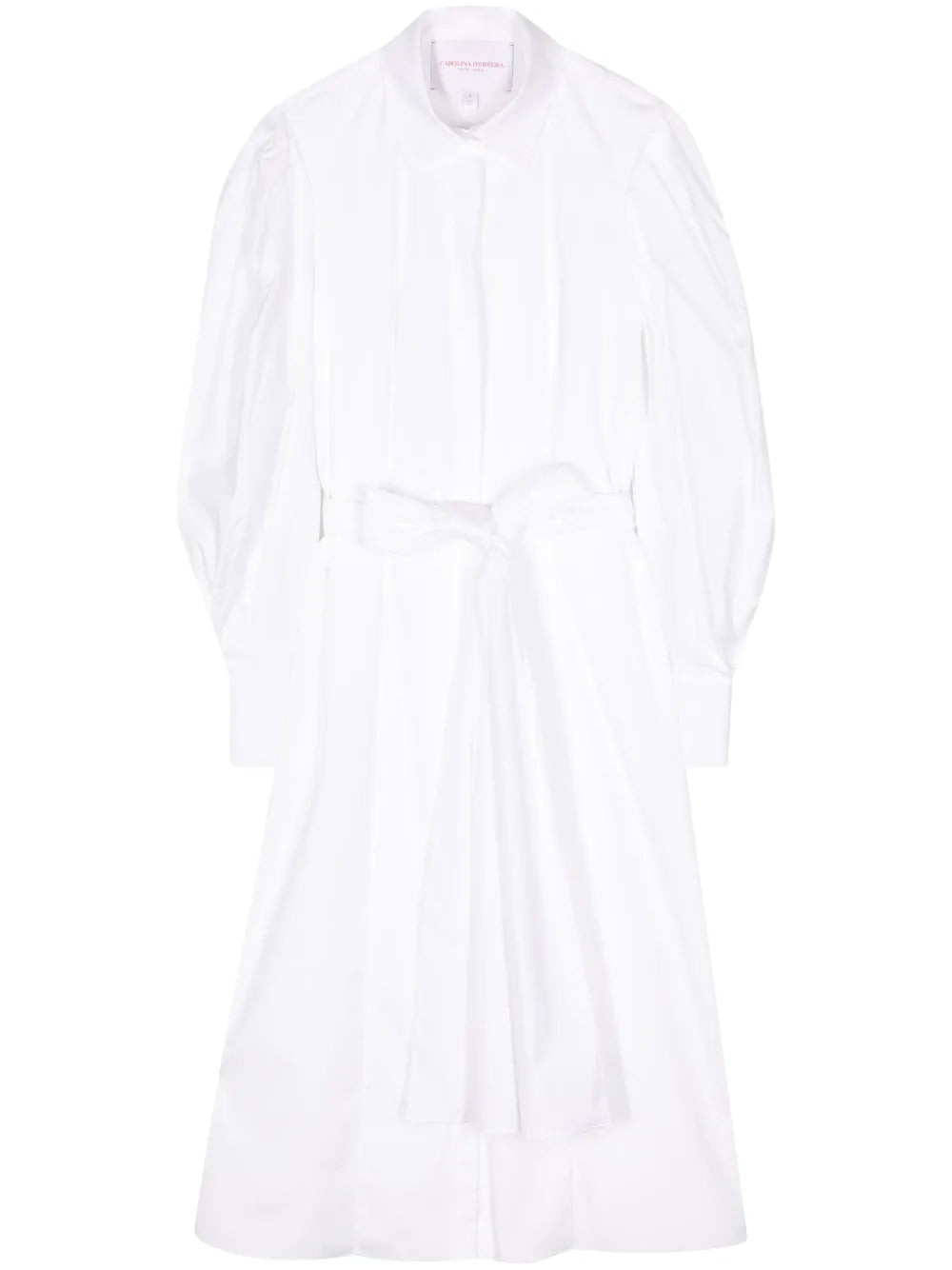 Tied-Waist Cotton Shirtdress