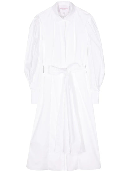Tied-Waist Cotton Shirtdress