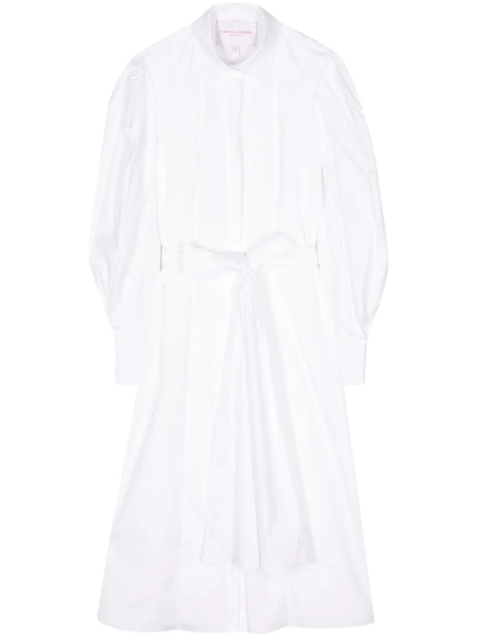 Tied-Waist Cotton Shirtdress