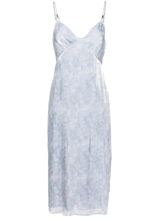 Floral-Print Slip Midi Dress